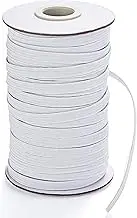 XKDOUS Elastic Band for Sewing, 1/4 Inch 40 Yards White Knit Elastic Bands High Elastic Cord for Sewing Waistband and Pants Waist