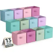 Sorbus 12 Pack Storage Bins - 13" Foldable Fabric Storage Cubes with Handles