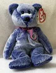 Ty Beanie Babies Periwinkle Bear 2000 New w/Tags & Hang Tag Protector. RETIRED
