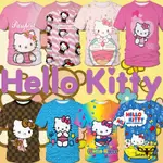 【CUSTOMFASHION】HELLO KITTY T 恤 KITTY 粉色 T 恤時尚圖形圖案襯衫 3D 打印男士圓