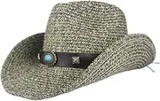 [ZJSCNBE] Summer Outdoor Men Women Western Cowboy Hats Hand-Woven Straw Hat Breathable Beach Jazz Cap Sun Hat Size 57-59CM
