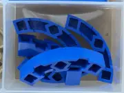 LEGO Parts - Blue Brick, Round Corner 4 x 4 Macaroni 3 Studs - No 48092 - QTY 5