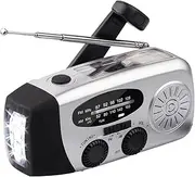 Emergency Radio Hand Crank Solar Weather Radio 1200mAh AM/FM/NOAA Emergency Weather Radio Portable Power Bank with Solar Charging & Hand Crank & Battery Operated LED Flashlight Cell Char-GTRH