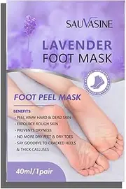 Lavender Foot Peel Mask, 40ml/Pair, Exfoliating Treatment for Dry Rough Feet, Sock-Type Design