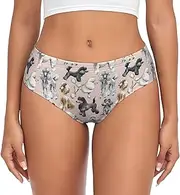 [JBYJBX] Poodles Dogs Print Women's Briefs XS-4XL Bikini Ladies Underpants Panties Full Coverage Seamless