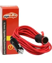 EPAuto 12V 12' Foot Heavy Duty Extension Cord with Cigarette Lighter Plug Socket