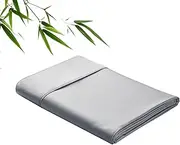 Bamboo Viscose Flat Sheets Only, 400 Thread Count Sateen Weave King Size Flat Sheet Only, Luxury Soft Cooling for Hot Sleepers, Silky Breathable (Grey, King)