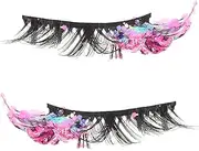 Vaguelly 2Pcs Luminous False Eyelashes Glitter Performance Makeup Reusable Natural Eyelash Extensions for Parties Weddings and Daily Wear