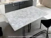 Stunning White Quartz Stone Center Sofa Dining Table Handmade Crystal Gemstone