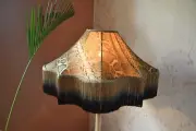 Lampshade scallop gold snack skin hand-stitched table lampshade floor lampshade