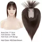 US Clip In Remy Human Hair Topper Hairpiece Toupee Bangs For Loss Hair Highlight