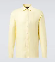 [Ralph Lauren Purple Label] Ralph Lauren Purple Label Aston silk and linen shirt UK 17 yellow