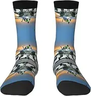 [EdWal] Soft Airplane1 print Moisture Wicking Socks Sports Socks for Men and Women Warm thermal Boot Hiking Socks