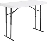 LIFETIME 80160 4 ft (1.22 m) Commercial Adjustable Height Folding Table - White