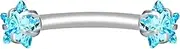 [Generic] 16G Curved Barbell Piercing with CZ Crystal Ends – Hypoallergenic Surgical Steel Jewelry for Eyebrow, Daith, and Rook Piercings