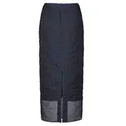 [Cecilie Bahnsen] Uka Skirt Posy Matelasse Navy