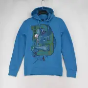 Buffalo David Bitton Hoodie Mens Graphic Print Fybarz Long Sleeve Pullover Blue