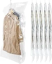 Vacuum Storage Bags Space Saver for Clothes 6 Hanging Bags (Long)