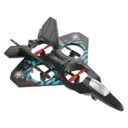 2.4GHZ Remote Control Plane, 6-axis Gyro Remote Control Airplane, 360 Degree Flip Fighter Jet Toy with Colorful LED Navigation Light Blue