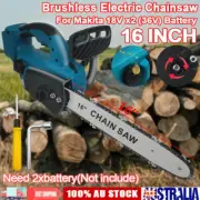 16'' Cordless Brushless Wood Cutter Saw Chainsaw For Makita 18V x2(36V) Battery