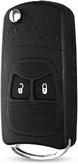 FLJKCT 2 Buttons Remote Folding Key Flip Shell Case Modified Key Key Protective Shell,for Jeep Compass Wrangler Patriot