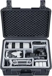 Lykus PVC1 Waterproof Hard Case with Padded Dividers for Cameras, Lenses, Dual DJI Mavic/Air/Mini Drones