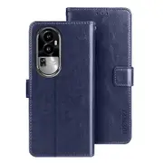 Idewei For Oppo Reno10 Pro+ 5g Anti-fingerprint Phone Shell Wallet Crazy Horse Texture Stand Leather Case Cover