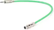 ROBAUN 3-Pin Mini XLR to Jack 3.5mm Plug Stereo Audio, 1/8" 3.5mm Male to Mini XLR Female Adapter Cable(Green,1m)