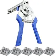 Hog Ring Pliers - Ring Fastening Pliers - Multi Function Hog Ring Pliers With Type M Nails | Heavy-Duty Tool For Poultry, Upholstery, Fencing, Bird Cages, Wire Craft And Home Improvement Projects