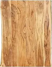 vidaXL Acacia Wood Table Top - 80x60cm Rectangular Kitchen Tabletop, Coffee Table Desk Top, Brown, Wooden, Live Edge Finish