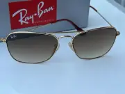 Ray-Ban RB3136 001/51 Caravan Gold Frame Gradiant Brown Lenses Sunglasses