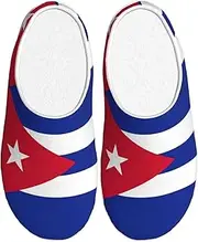 [EdWal] Cuban flag print Winter Warm Slippers Indoor Anti-skid Plush Slippers Relaxing at Home for Women Men