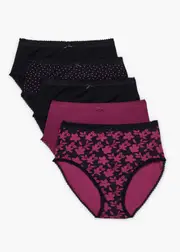 [Taking Shape] Taking Shape 5pk Cotton Pink Floral Briefs Size 26 in Multi - Plus Size Women's Underwear Multi