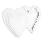 Stretched Canvas, 3Pcs 8"x8", 10"x10", 12"x12" Heart Canvas for Painting, White