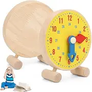 Kids Telling Time Practice Learning Clock, Numbers Clock Model Toy Wooden Analog Learning Clock for Kids, Telling Time, Homeschool Supplies, Kindergartner Learning Activities