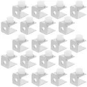 20 Pcs Glass Bracket Small Clips for Hanging Clamp Support Shelf