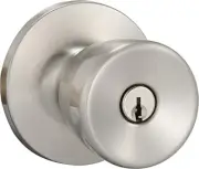 Amazon Basics Tulip door Lock satin nickel enrty with lock and keys