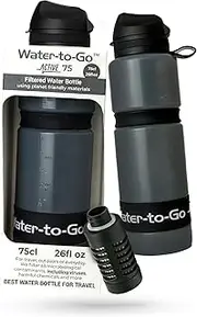 WATER TO GO Water Bottle with Filter for Travel – Eco-Friendly Bioplastic, New Leak-Proof Lid, Filters Viruses & Bacteria, Portable Water Filter Bottle for International Travel & Hiking
