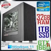 Intel Core i7 Gaming PC GeForce GTX 1660Ti Computer 32GB RAM 1TB SSD Desktop