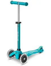 [Micro] Mini Deluxe LED 3 Wheel Scooter in Aqua