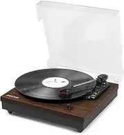 Fenton RP112D Record Player with BT and Built-in Speakers (Dark Wood)