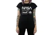 NASA Womens/Ladies Classic Space Shuttle Cotton T-Shirt (Black) - UTBI1352