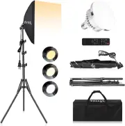 Softbox Lighting Kit, 16X16In Soft Box | 85W 2700-6400K E27 LED Bulb, Continuou
