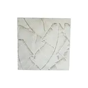 Darlin Multi Leaf Metal Hanging Wall Art Square Home/Room Decor White 93x93cm
