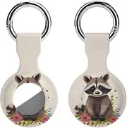 1PCS for Raccoon Air Tag Holder Case Waterproof & Shockproof Anti-Scratch Protective Air Tag Cover with Keychain Ring Silicone Tags Holders for Luggage, Backpack, Keys, Pet