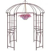 Costway Birdcage Shape Garden Arbor Metal Gazebo Arch Arbors Outdoor Arch Pergola Pavilion Bronze