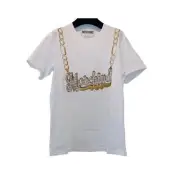 Moschino Logo Gold Chain White T Shirt L