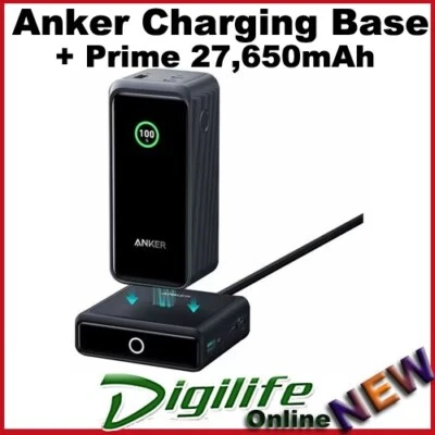 Anker Prime 27,650mAh 250W PD 3.1 Power Bank with Anker 100W Charging Base