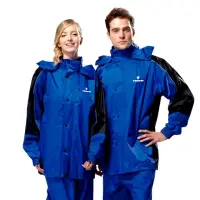在飛比找momo購物網優惠-【達新牌】巧帥型 二件式休閒風雨衣(藍黑色)