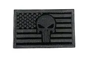 NEW MORALE PATCH AMERICAN FLAG WITH DESTROYER SKULL Hook And Loop